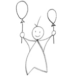 coloriage petit bebe aux ballons